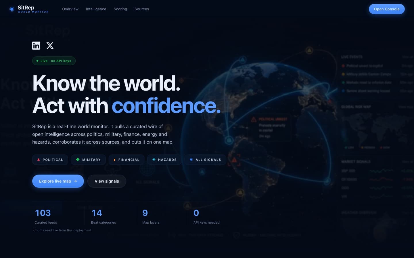 SitRep homepage